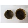 Image 3 : (5) Brass Planters/Vases, Brass Heart Decoration, Brass Lid