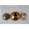 Image 6 : (5) Brass Planters/Vases, Brass Heart Decoration, Brass Lid
