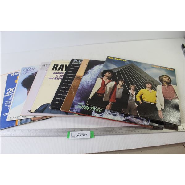 (9) Vinyl Records - Air Supply - Diana Ross - Louis Armstrong - Kenny Rogers - Ray Charles