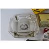 Image 3 : (2) Glass Ashtrays - Metal Wyoming Ashtray - Cigar Boxes - Wooden Whistle - Large Supreme Metal Ligh
