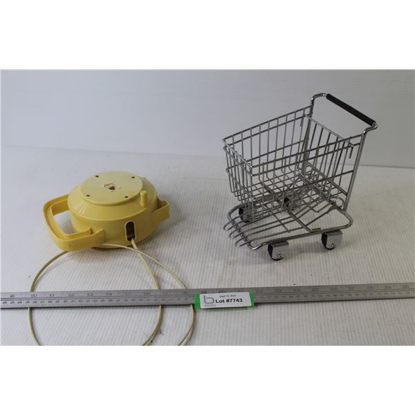 Retractable Phone Cord Line - Tiny Metal Shopping Cart