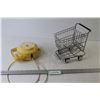 Image 1 : Retractable Phone Cord Line - Tiny Metal Shopping Cart
