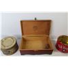 Image 4 : Flowered Wooden Box - Vintage Cigar Boxes & Cigarette Tins - Sail - Ottoman - Old Virginia - Raleigh