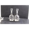 Image 2 : Oil/Vinegar Bottles w/Stand & (3) Candy Dishes