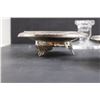 Image 2 : (3) Silver Plated Footed Dishes & (2) Crystal Candle Holders