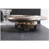 Image 4 : (3) Silver Plated Footed Dishes & (2) Crystal Candle Holders