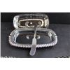 Image 4 : Butter Dish, (2) Glass Candy Dishes, Oil/Vinegar Bottle & Chrome Stand