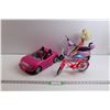 Image 1 : Barbie Car, Bicycle & Scooter w/Doll (As is Condition)