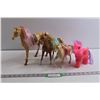 Image 1 : (4) Barbie and My Little Pony styled Toy Horses