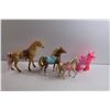 Image 3 : (4) Barbie and My Little Pony styled Toy Horses