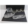 Image 4 : (6 pcs) Crystal & Glass Serving Dishes (Four Are Footed)