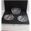 Image 1 : Crystal Bowl & (2) Glass Divided Serving Dishes