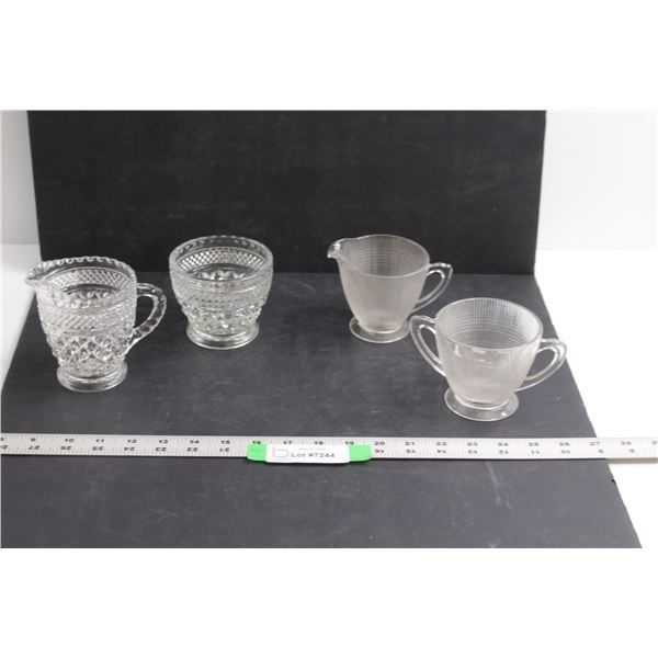 (4 pcs) Glass Cream & Sugar Sets