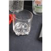 Image 6 : Various Bar Items - Glass Martini Shakers w/Drink Recopies, Aluminum Ice Tray, Flask, Highball Glass