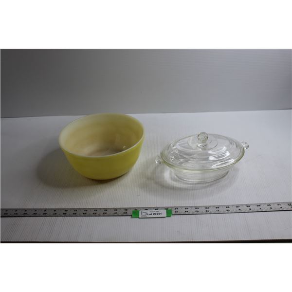 Glasbake Mixing Bowl & Glass Dish w/Lid (Casserole)