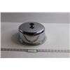Image 1 : Vintage Glass Cake Tray w/Stainless Lid