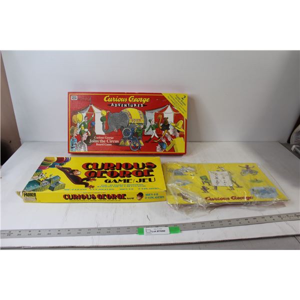 (2) Curious George Board Games - As Is, Curious George Puzzle