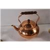Image 6 : Brass Duck, (3) Teapots/Kettles, (2) Brass Candle Holders