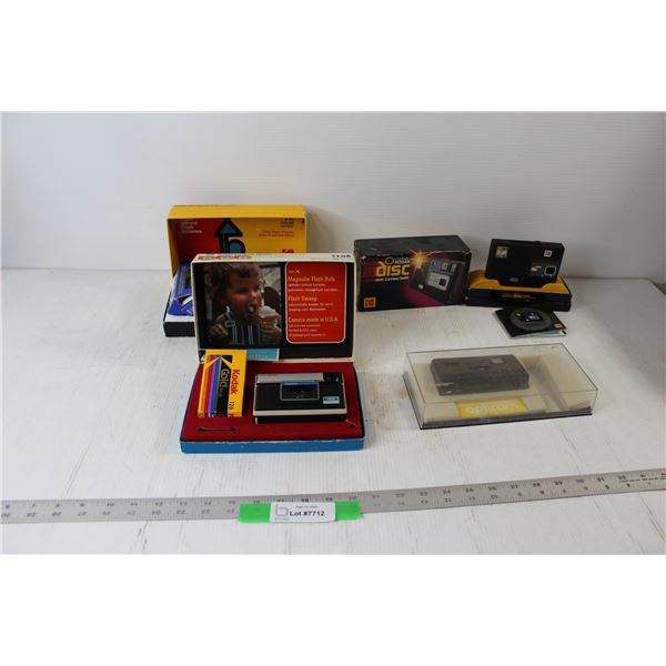 (4) Vintage Cameras in Original Boxes - Kodak, Carson Opticam, X Magicube - Untested