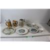Image 1 : (3) Steins, (3) Decorative Plates, (3) Decorative Saucers, Cream and Sugar Set