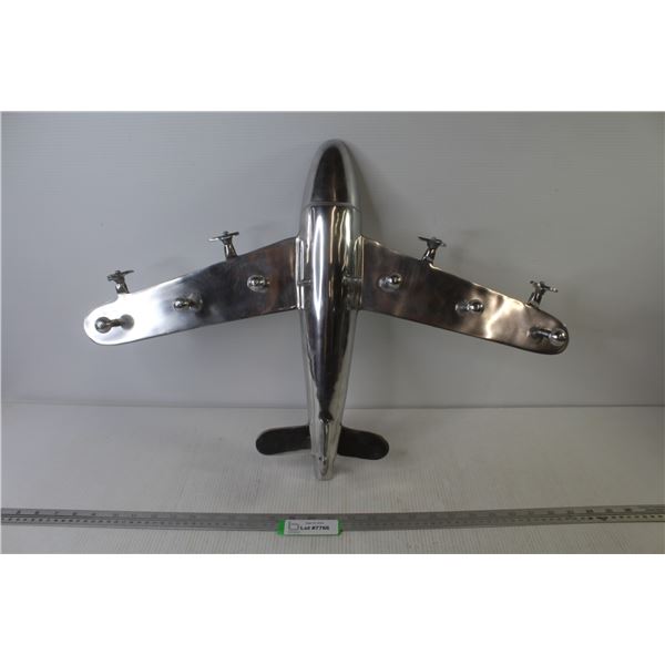 Polished Aluminum Airplane Coat Hanger (25 1/4  Long x 25 1/2 )