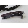 Image 2 : Jeweled Studded Belt & Buckle (size 40) - Roxy Watch (not running) - (2) Leather Watch Straps
