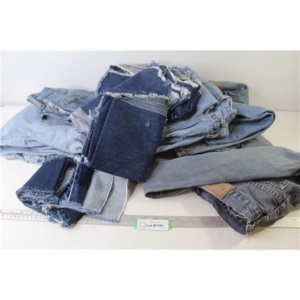 Assorted Jeans (for material) & Jean Material