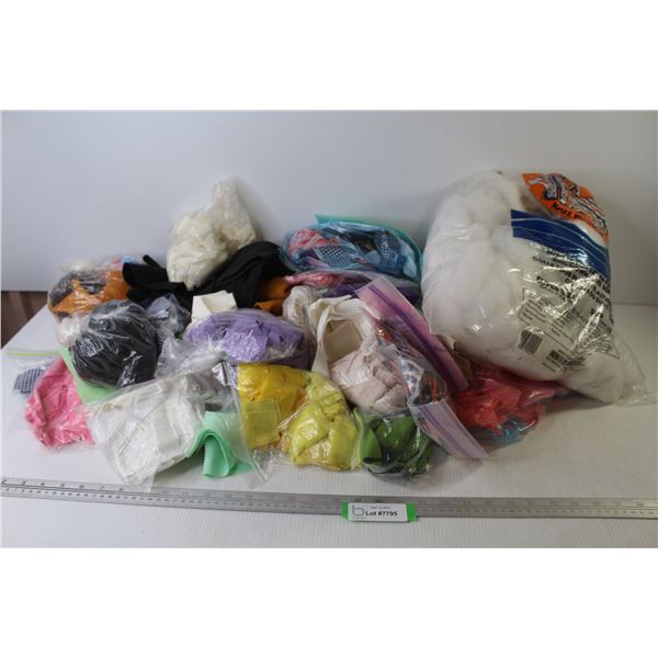 Assorted Fabric Pieces - Cotton Batting