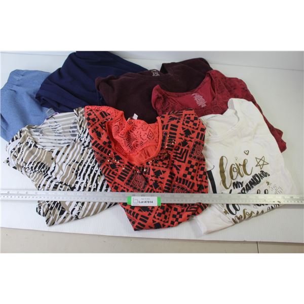 (2) Pair of Slacks (size 20) - Sweat-Shirt (size XL) - Sweat Shirt (size 2X) - (2) Blouses & T-Shirt