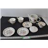 Eng'd Paragon Fine Bone China - (3) Saucers and Teacups, Teapot