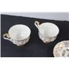 Image 3 : Eng'd Paragon Fine Bone China - (3) Saucers and Teacups, Teapot