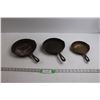 Image 1 : (3) Cast Iron Pans (6.5", 8" & 9") - Made in Taiwan
