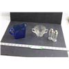 Image 1 : Hazel Atlas Depression Glass Cobalt Blue Creamer Pitcher, Glass Sugar Dish & Salt and Pepper Shakers