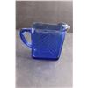 Image 2 : Hazel Atlas Depression Glass Cobalt Blue Creamer Pitcher, Glass Sugar Dish & Salt and Pepper Shakers