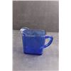 Image 3 : Hazel Atlas Depression Glass Cobalt Blue Creamer Pitcher, Glass Sugar Dish & Salt and Pepper Shakers