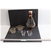 Image 1 : Glass Carafe w/Warmer Stand & (2 pr) Cream and Sugar Dishes