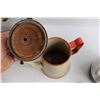 Image 6 : (2) Coffee Percolators, Enameled Pot & Sheffield Stype John Palmer Carving Set