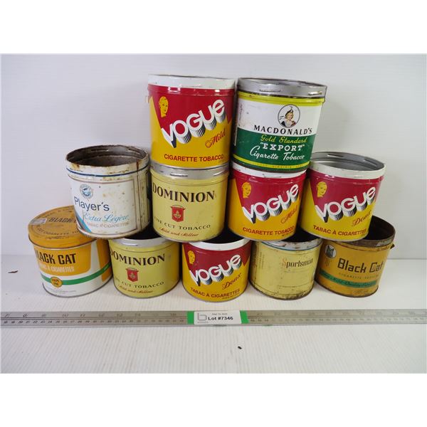 (11) Tobacco Tins-most have no lids