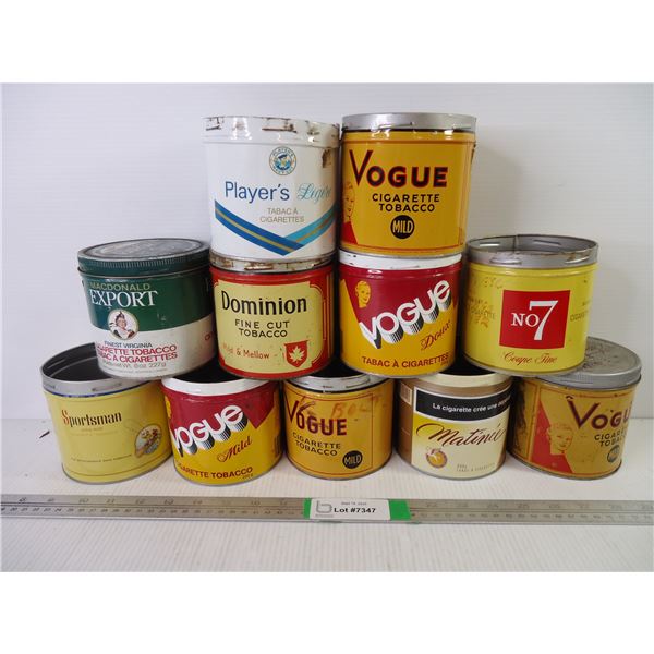 (11) Tobacco Tins-most have no lids