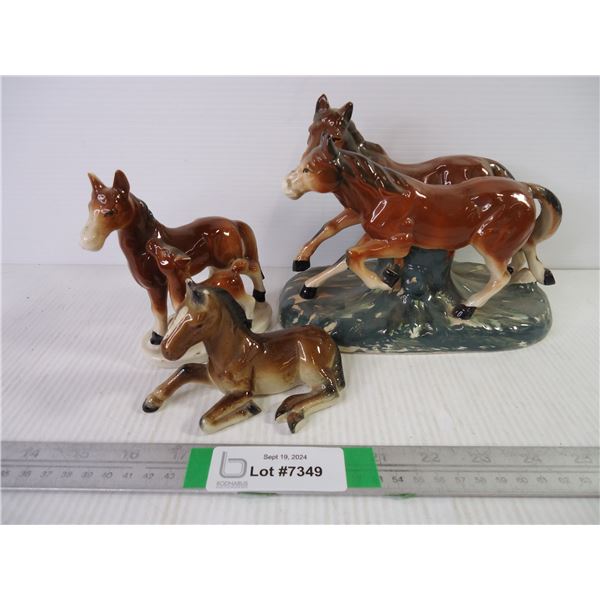 (3) Assorted Horse Ornaments-damage on large ornament