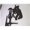 Image 3 : Large Cast Iron Bronco Rider Plaque-11"x16" western Cowboy Rodeo Theme