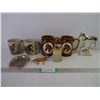 Image 1 : (4) Coffee Mugs Western Theme, Trophy, Lighter, Ornament and Ashtray