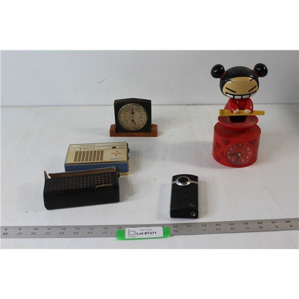Clock - Untested, Temperature and Humidity Gauge, HiFi Deluxe 8 Transistor, Ultra Flip Video Camera
