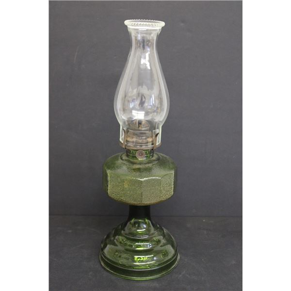 Green Glass Kerosene Lamp