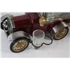 Image 9 : (2) Novelty Decanters w/ Car/ Train Caddies (Not Complete), (2) Kerosene Lamp Chimneys