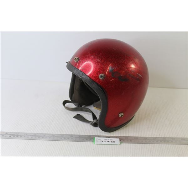 Vintage Motorcycle Helmet - Red