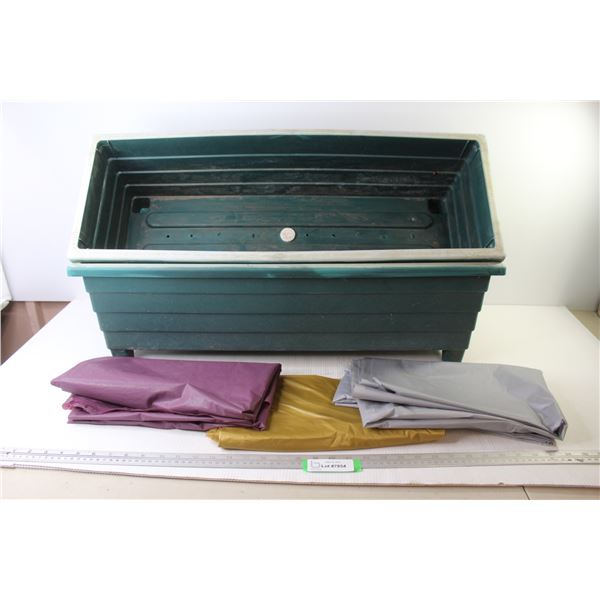 *(2) Planter Boxes - (3) Plastic Table Cloths