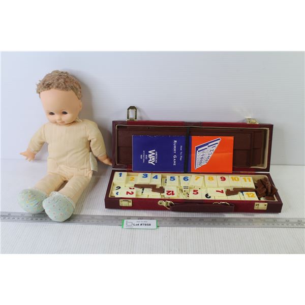 Rummy Game in Case - Vintage Doll