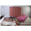 (2) Sponge Filled Chair Cushions - Pink Fabric w/Balls - Jones & Company Dress (size 12)