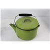 Image 2 : (3) Enamel Kettles, Coffee Pot
